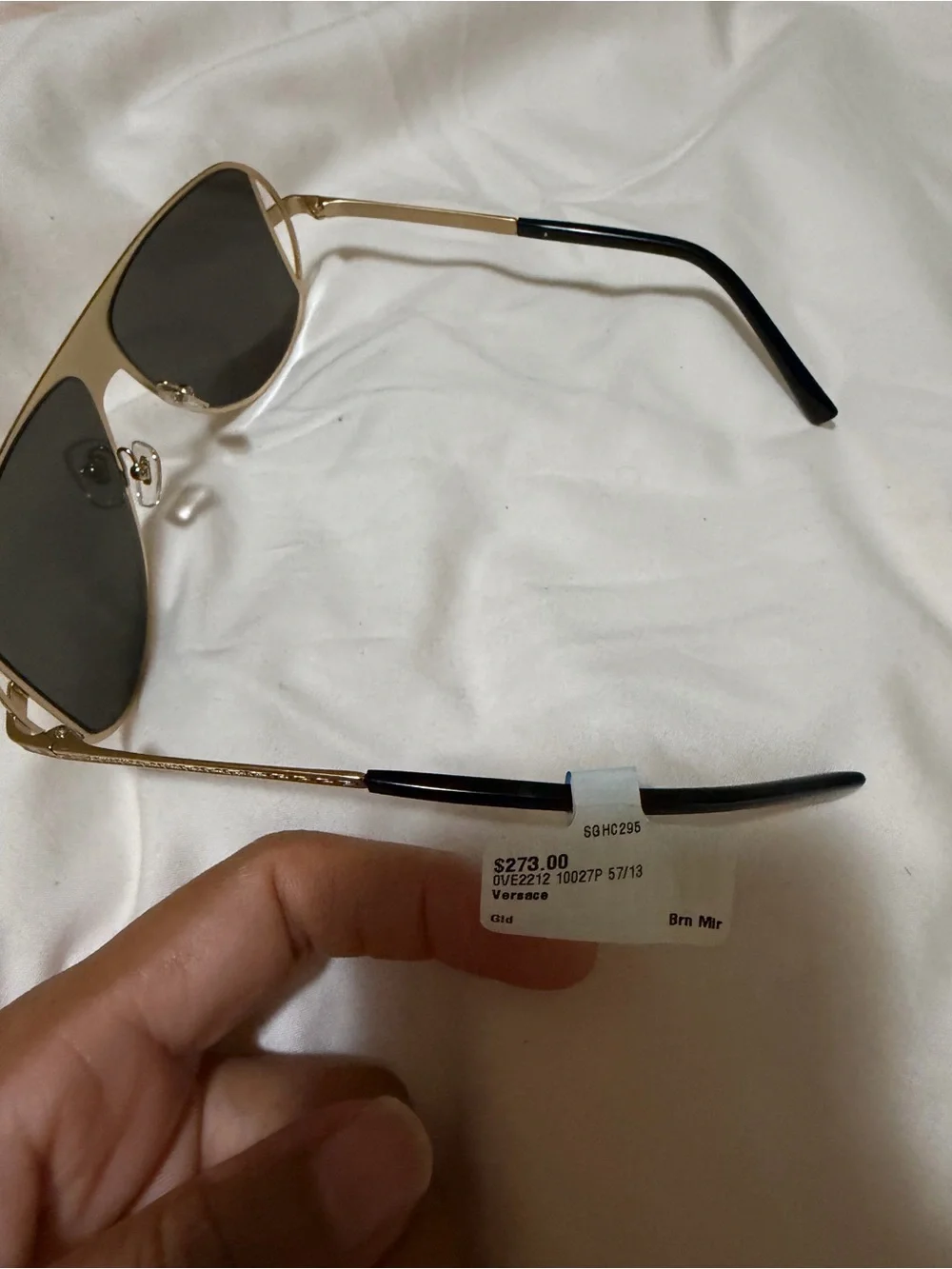 Versace Men's Sunglasses in Gold Frame with Black Lenses